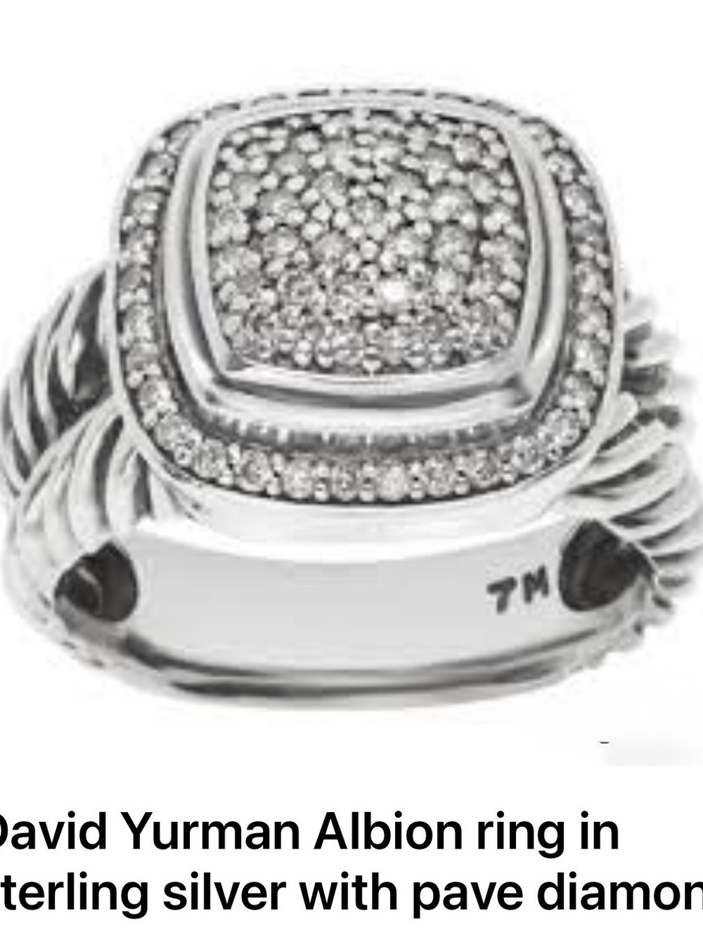 David Yurman Sterling Albion Silver Pavé Cluster Statement Ring - Silver